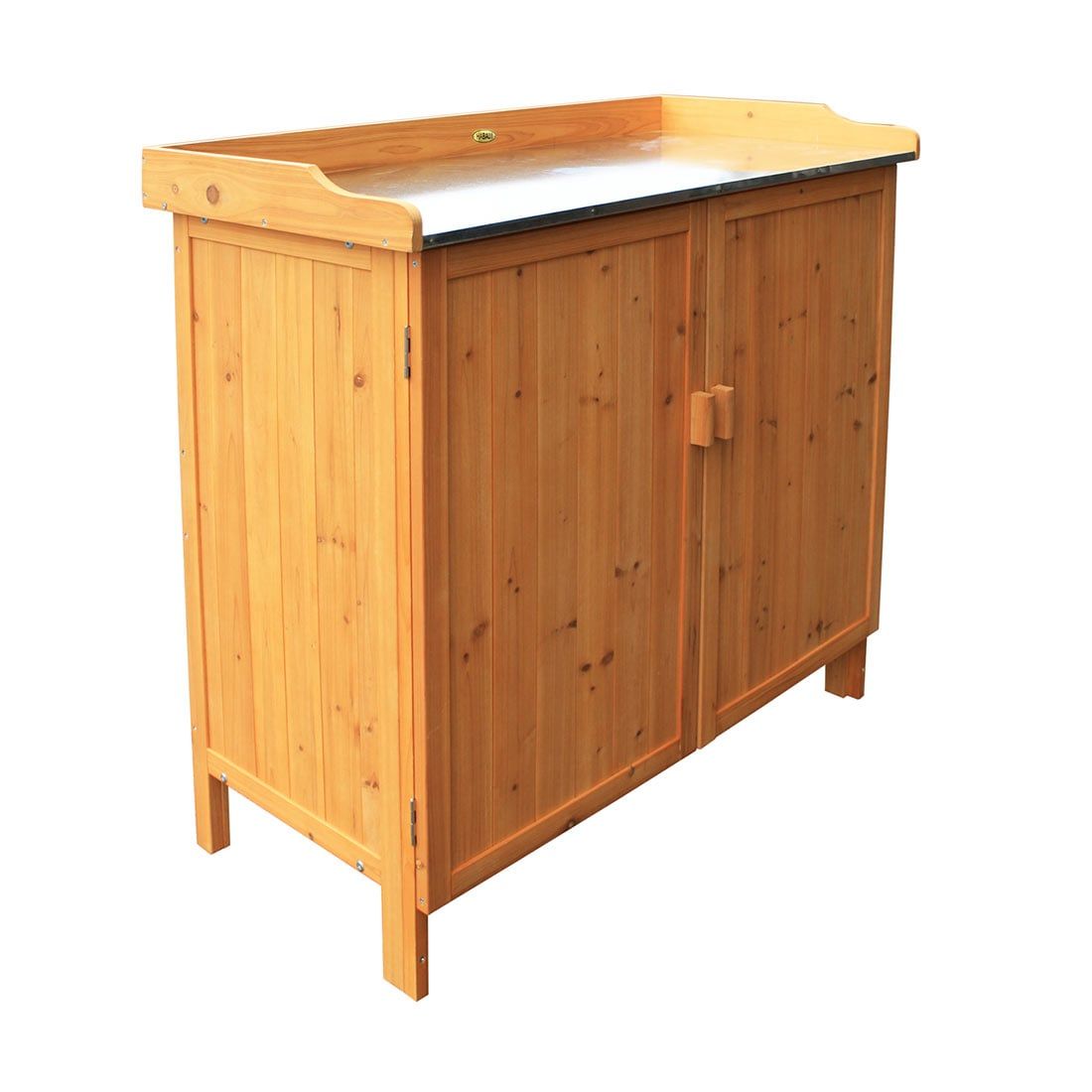 Habau Gartentisch/Pflanztisch mit Unterschrank Spießtanne Braun