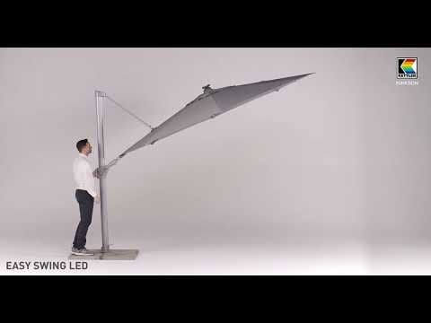 Kettler Easy Swing LED Ampelschirm Ø350cm Alu/Obravia