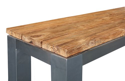 deVries Fjord Gartenbank 195cm Edelstahl/Teak