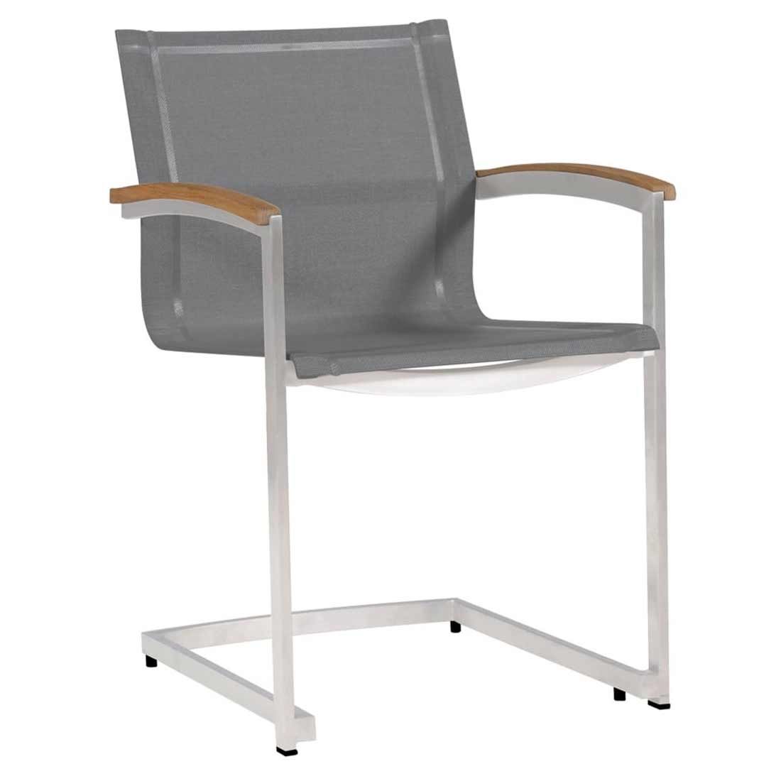 Zebra Setax Freischwinger Edelstahl/Batyline Teak-AL