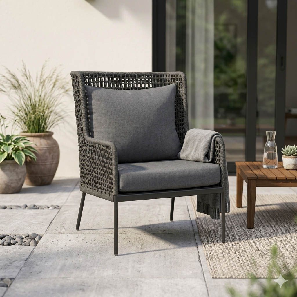 Stern Greta Loungesessel Aluminium/Rope