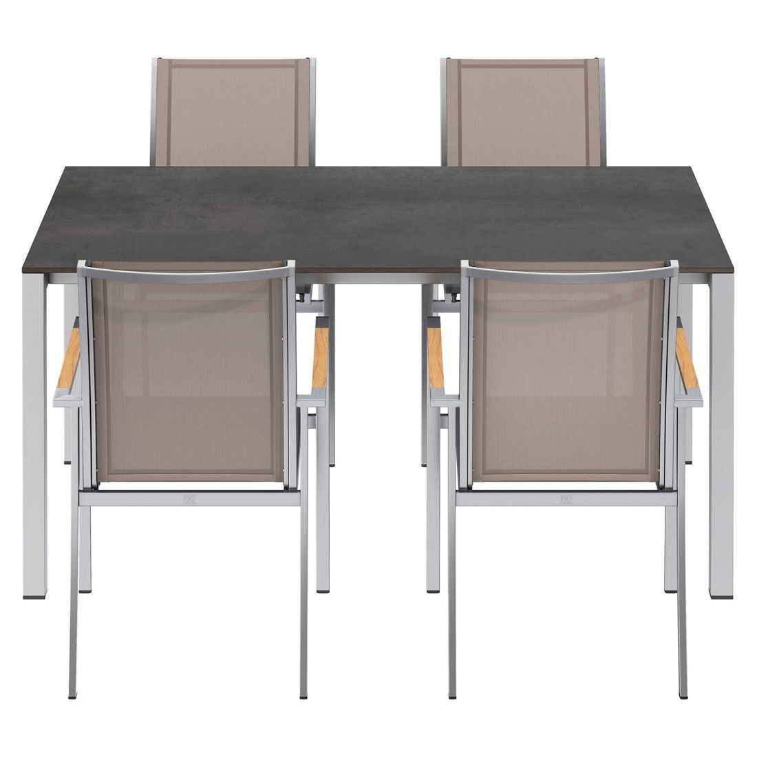 OUTLIV. Oviedo Gartenmöbel-Set M (4 Plätze) Tisch 160/217/267x92cm