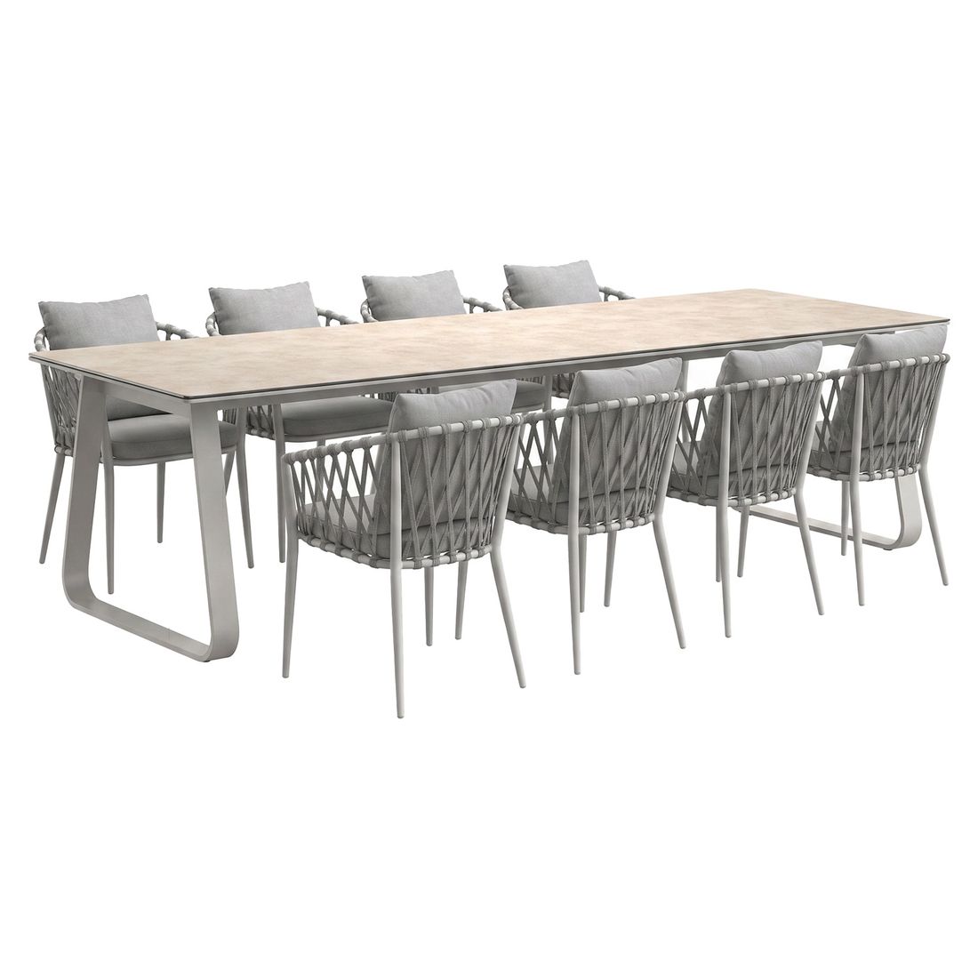 LC Garden Sunrepo Gartenmöbel-Set XL (8 Plätze) mit OUTLIV. Tisch 280x100cm
