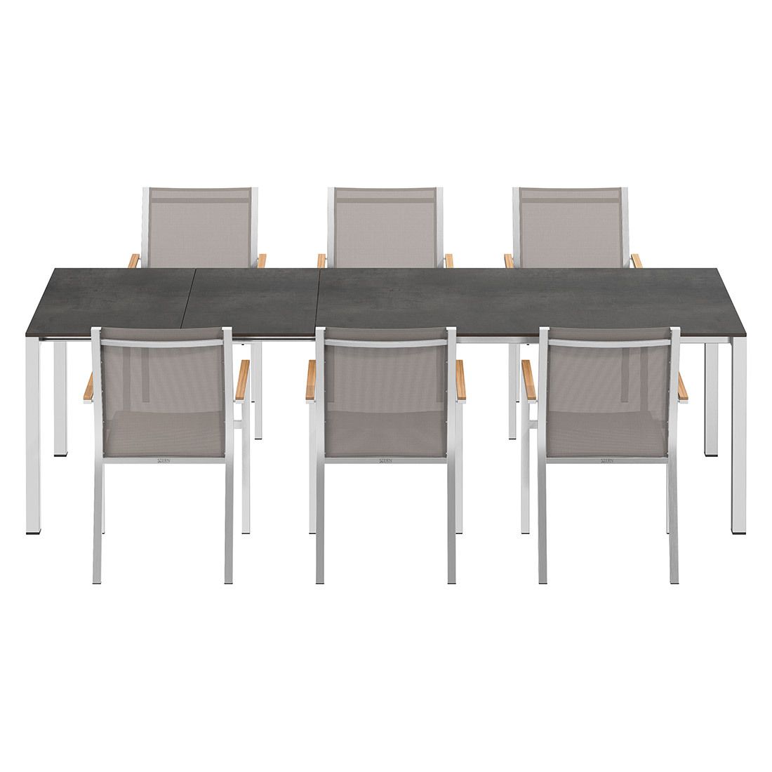 Stern Cardiff Gartenmöbel-Set L (6 Plätze) mit OUTLIV. Tisch 160/217/267x91cm