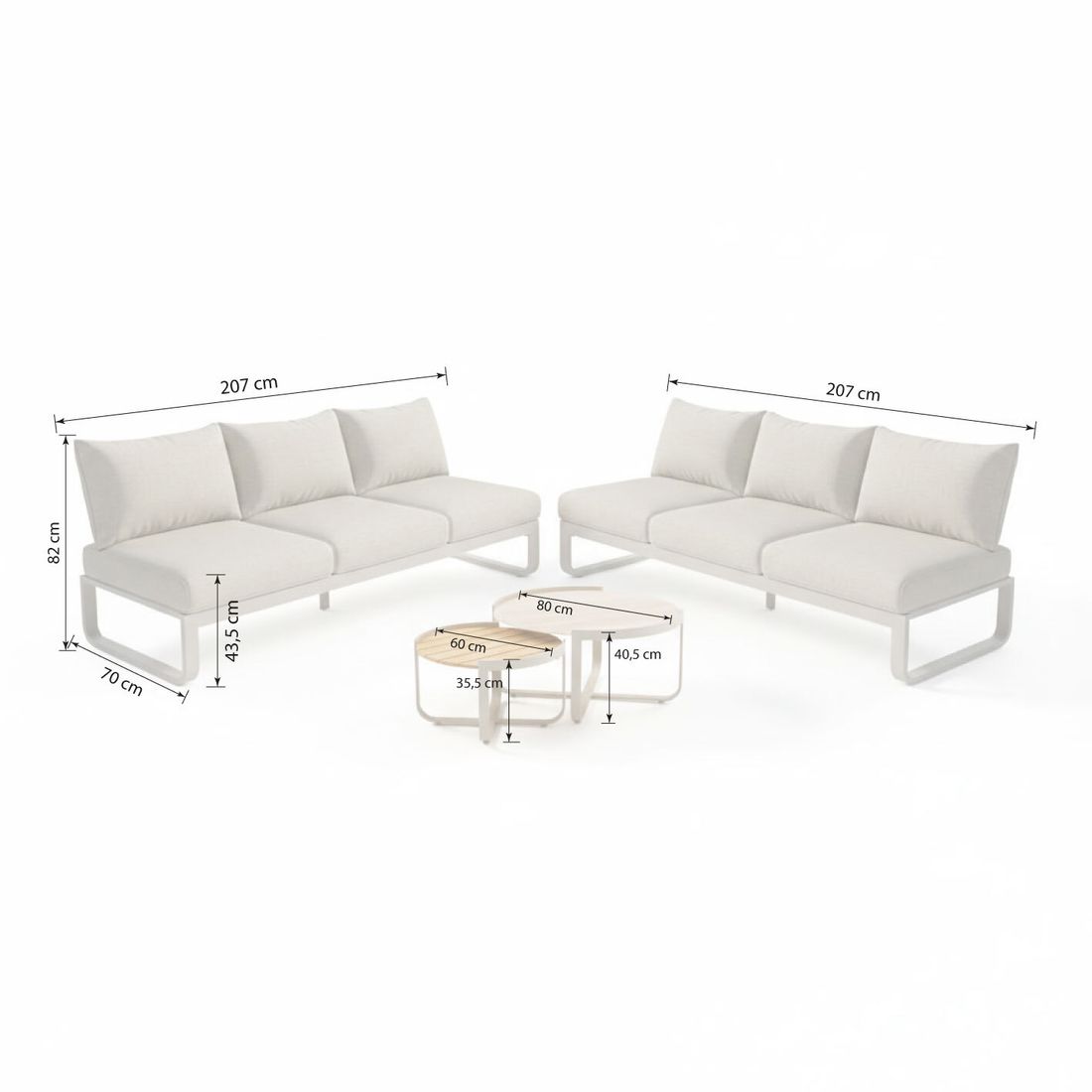 Zebra Fly Loungeset inkl. Loungetische Aluminium/Olefin