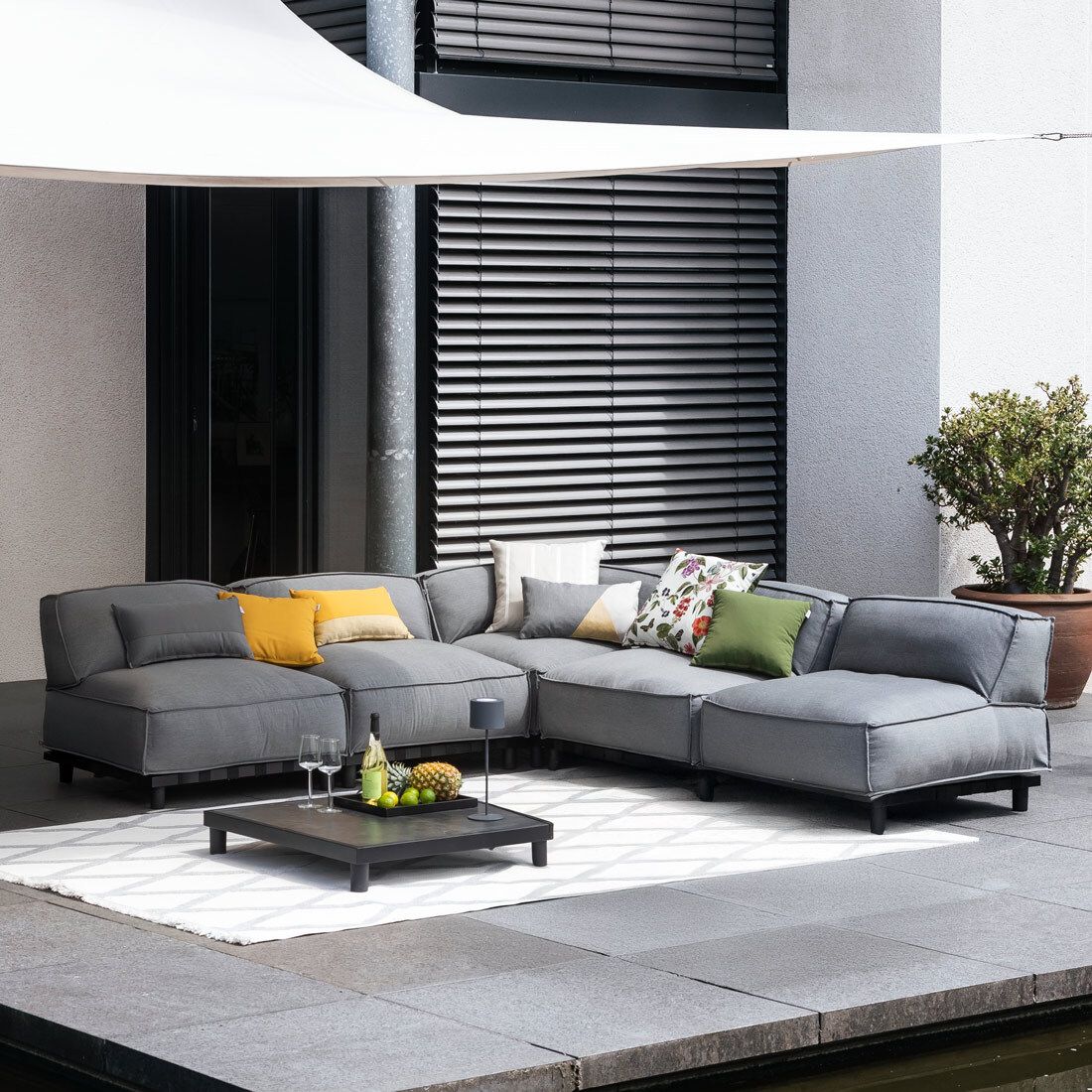 SCHÖNER WOHNEN-Kollektion Vlieland Ecklounge inkl. Loungetisch Aluminium/Sunbrella