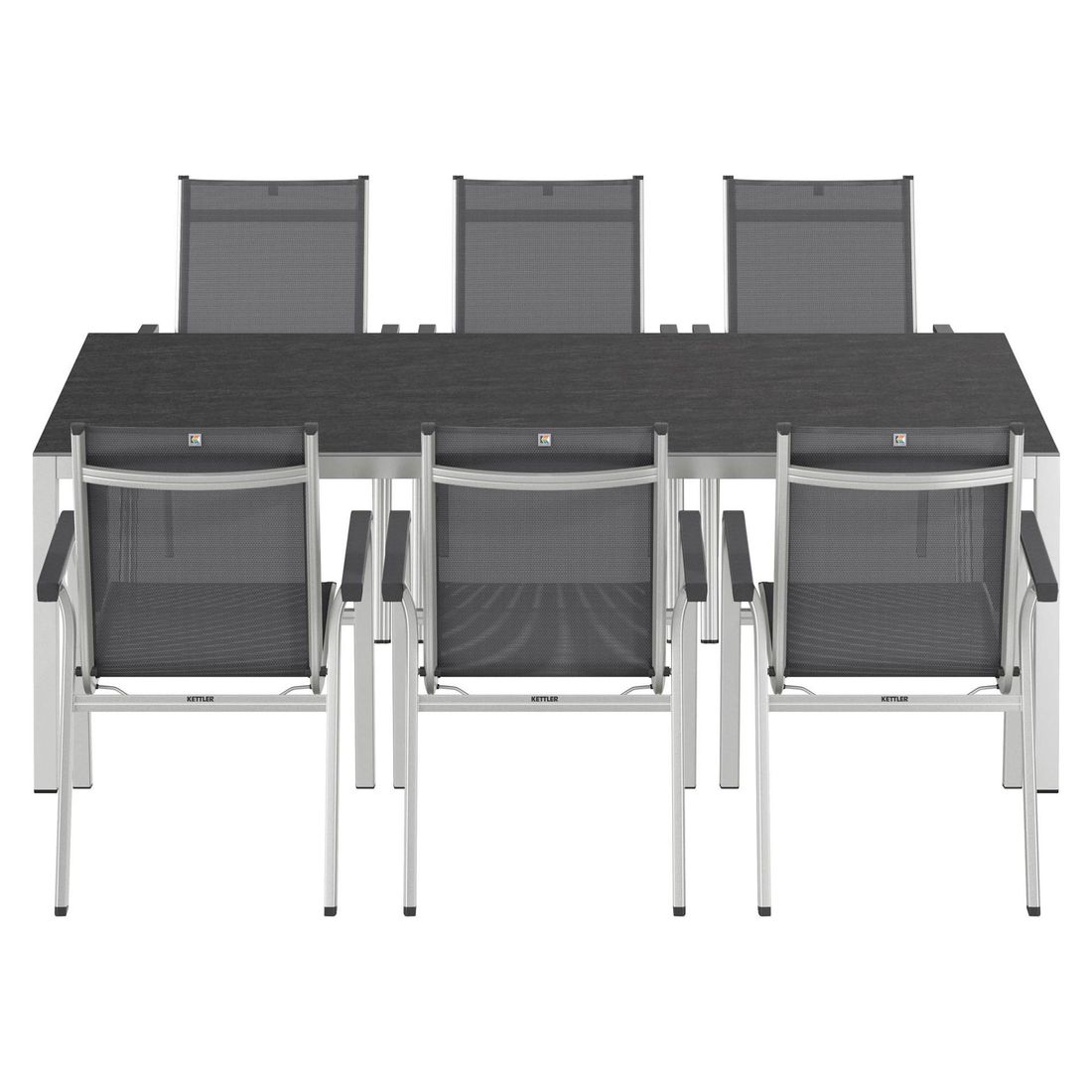 Kettler Basic Plus Gartenmöbel-Set L (6 Plätze) mit OUTLIV. Tisch 220x110cm