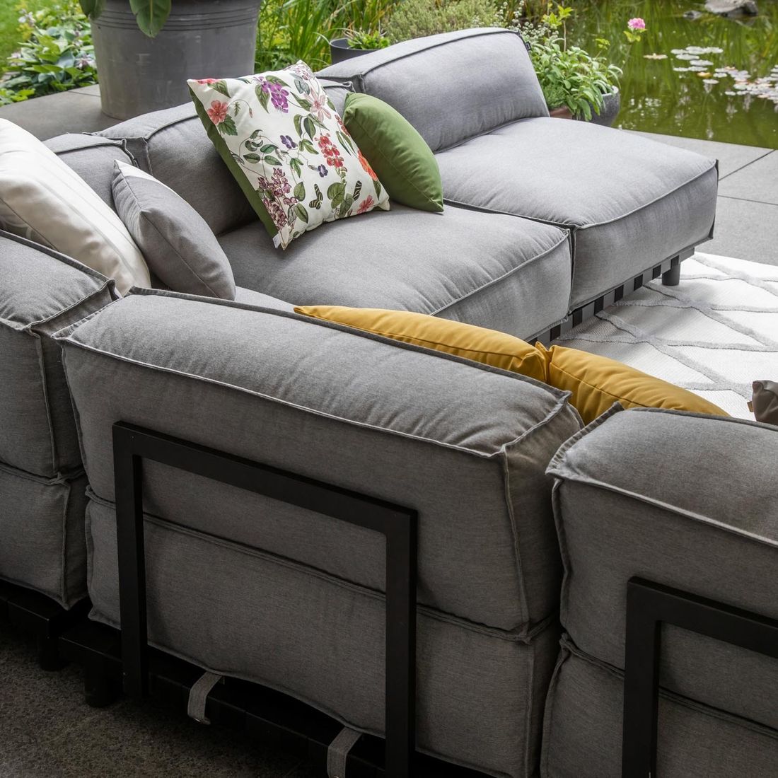 SCHÖNER WOHNEN-Kollektion Vlieland Ecklounge Aluminium/Sunbrella
