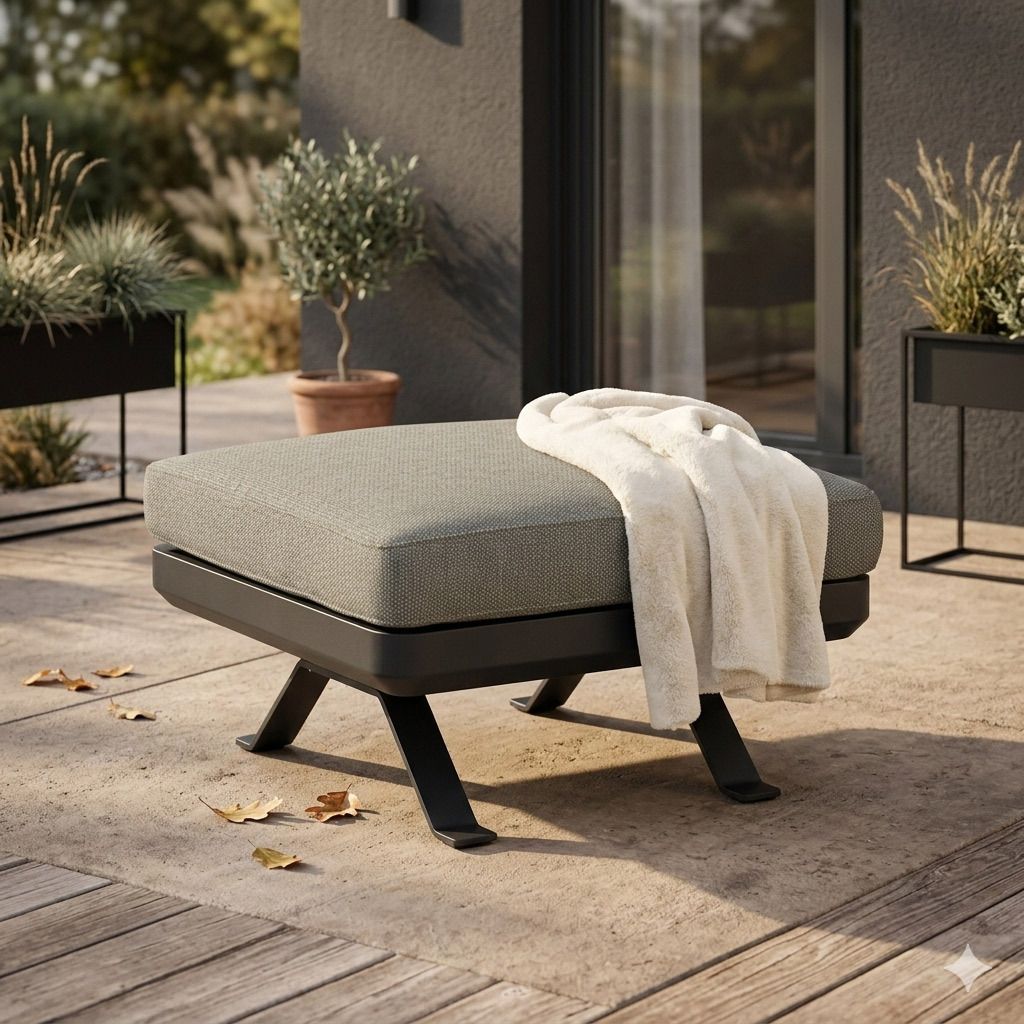 Zebra Sky Loungehocker Aluminium/Sunproof
