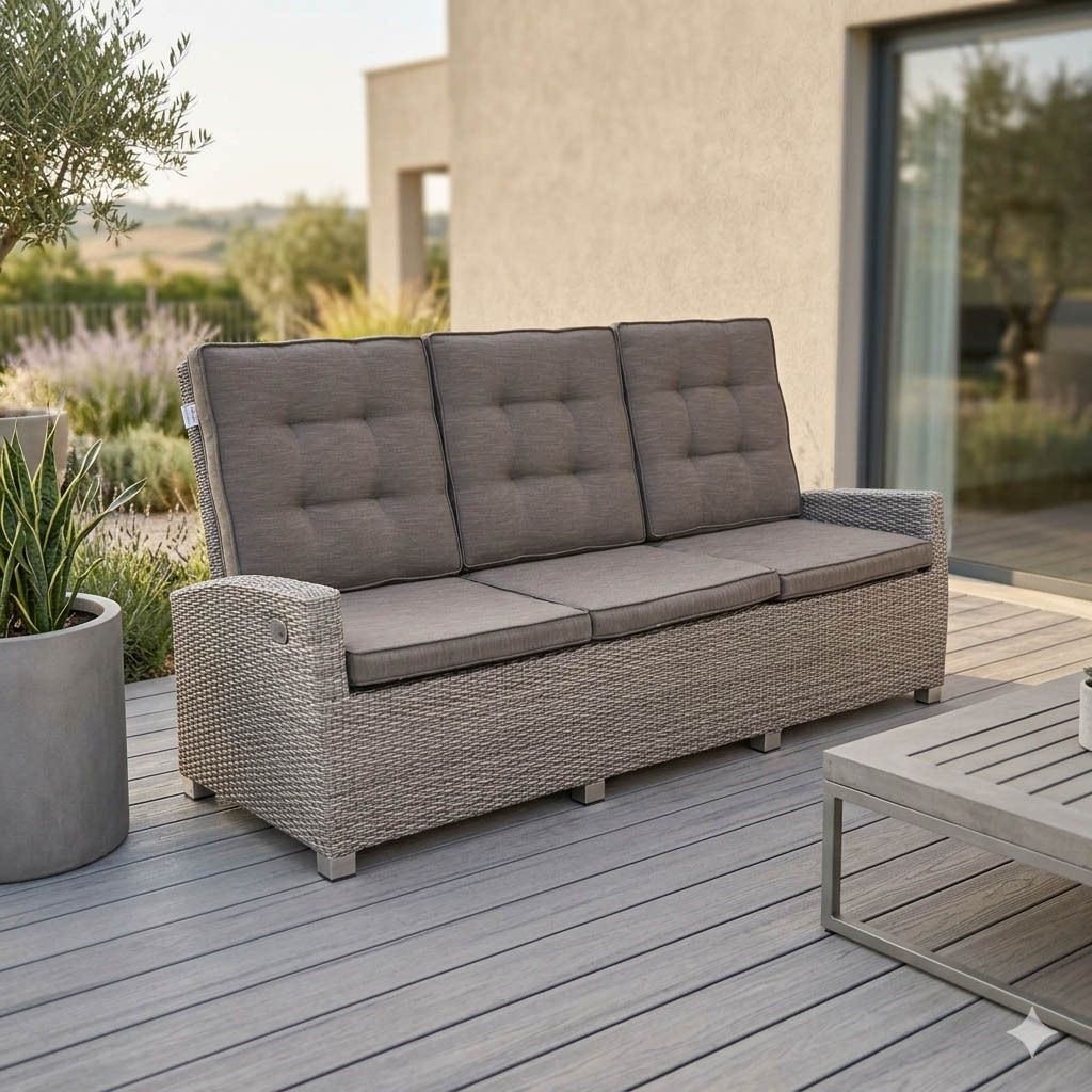 Ploß Nizza Comfort Diningsofa verstellbar Geflecht/Polyester