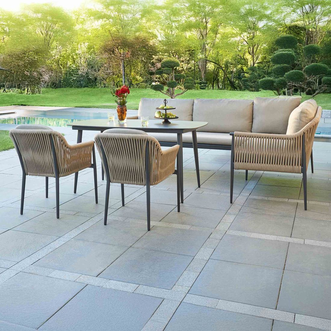 LC Garden Bari Ecklounge Aluminium/Rope