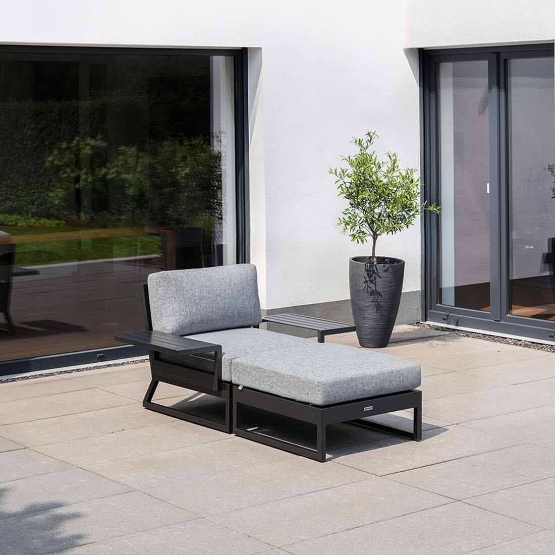 Kettler Ocean Skid Platform Loungesessel inkl. Loungehocker Aluminium/Olefin