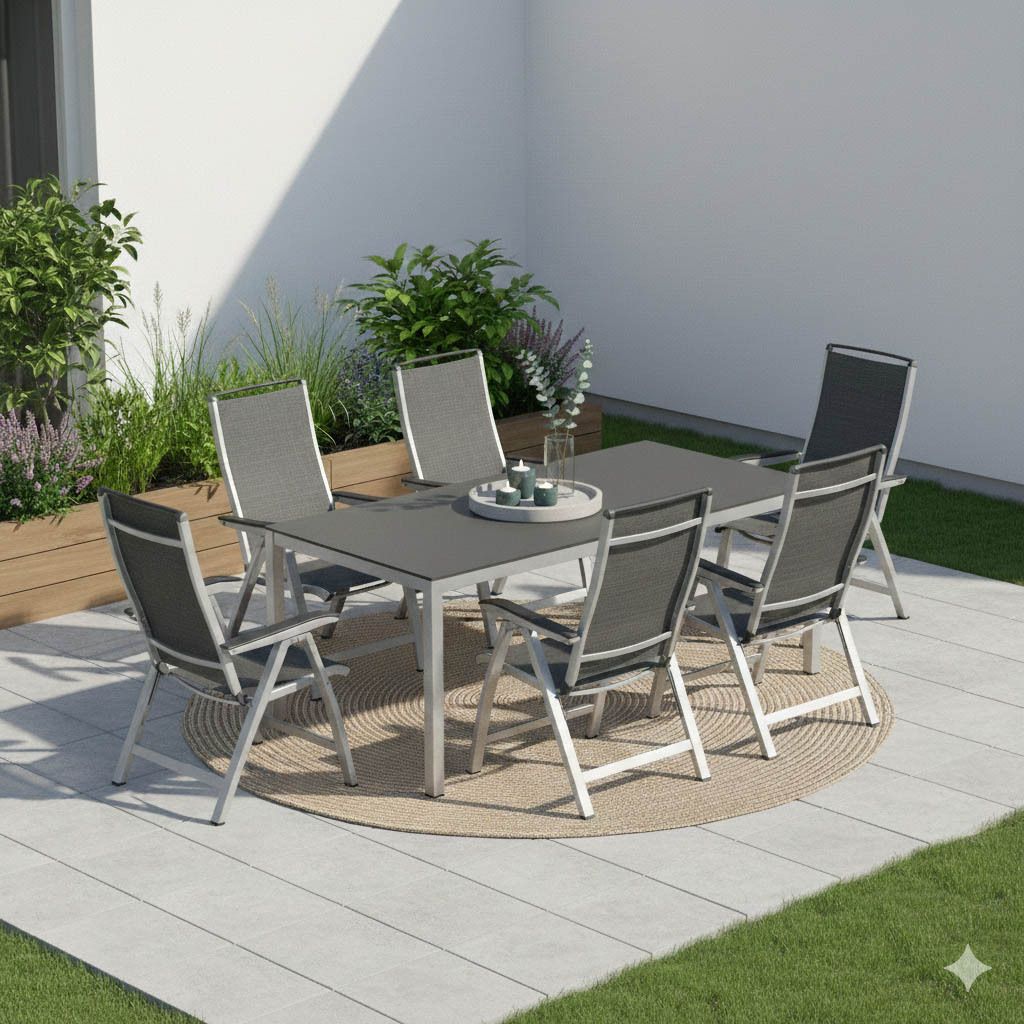 Kettler Forma II Gartenmöbel-Set L (6 Plätze) mit OUTLIV. Tisch 220x100cm