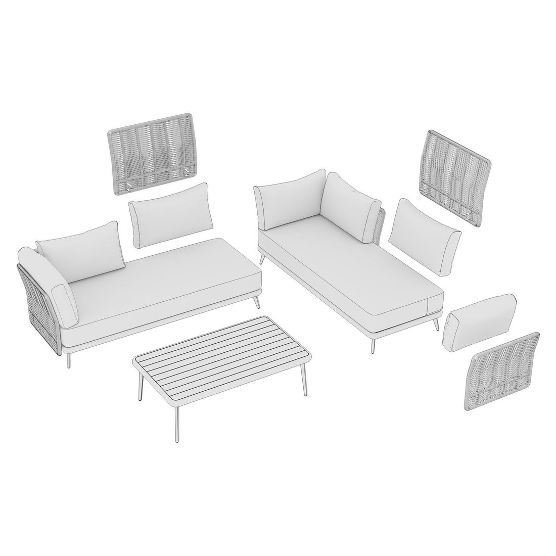 OUTLIV. Ava Ecklounge inkl. Loungetisch Akazie/Rope/Polyester