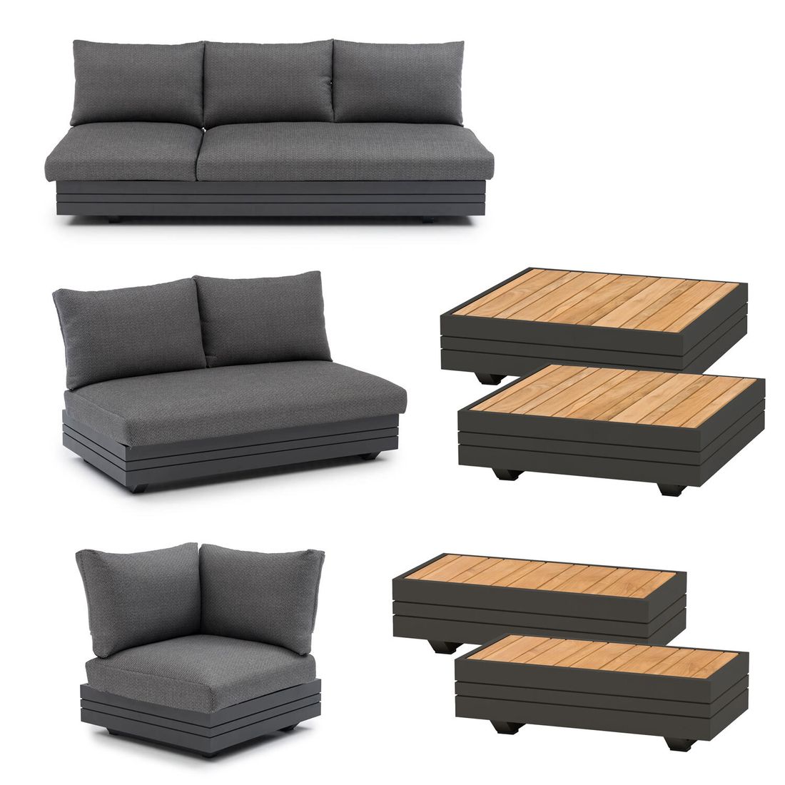 Zebra Cubo Neo Ecklounge inkl. Loungetische Aluminium/Sunproof