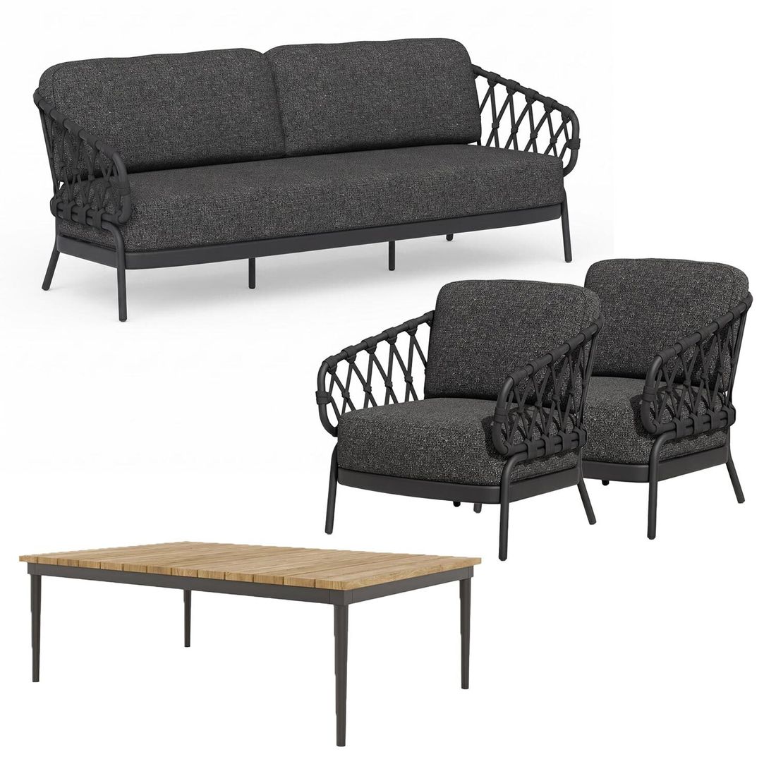 Tierra Outdoor Natal Loungeset inkl. OUTLIV. Loungetisch Aluminium/Rope/Olefin