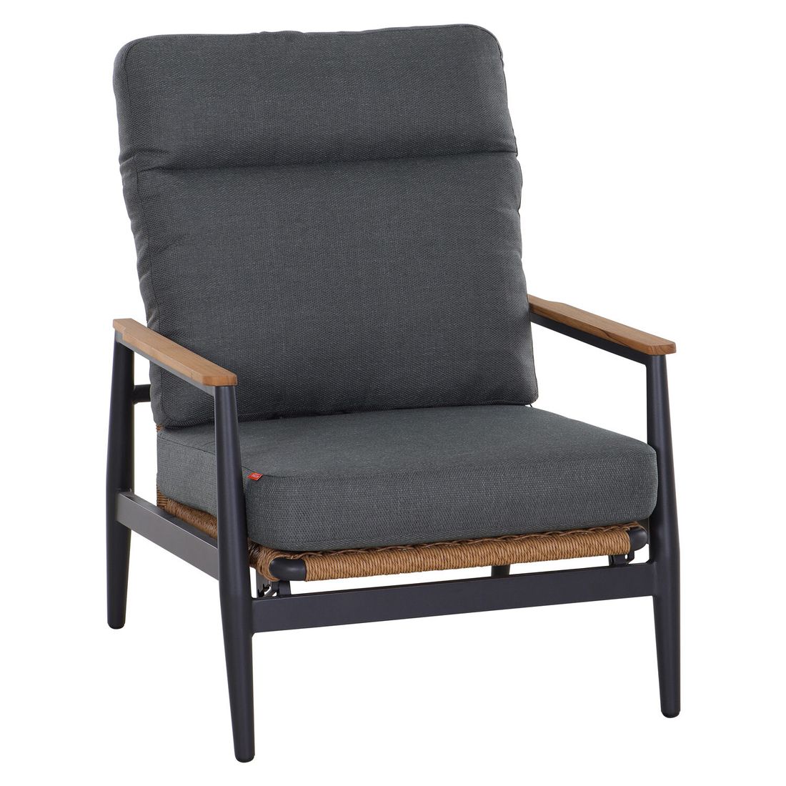 Siena Garden Roma Loungeset verstellbar inkl. Loungetisch Aluminium/Gardino-Geflecht