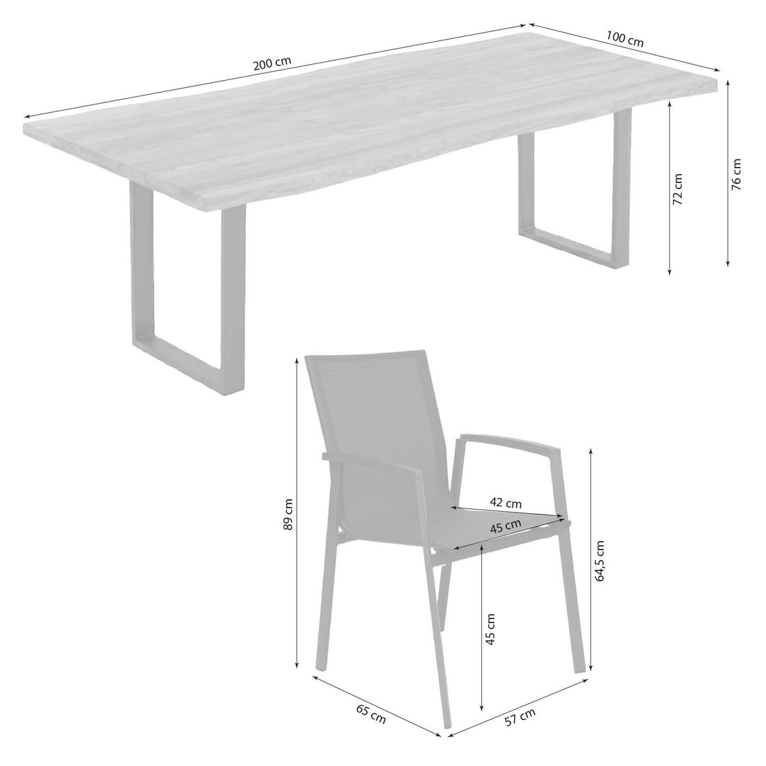 Stern New Top Gartenmöbel-Set L (6 Plätze) mit OUTLIV. Tisch 200x100 cm