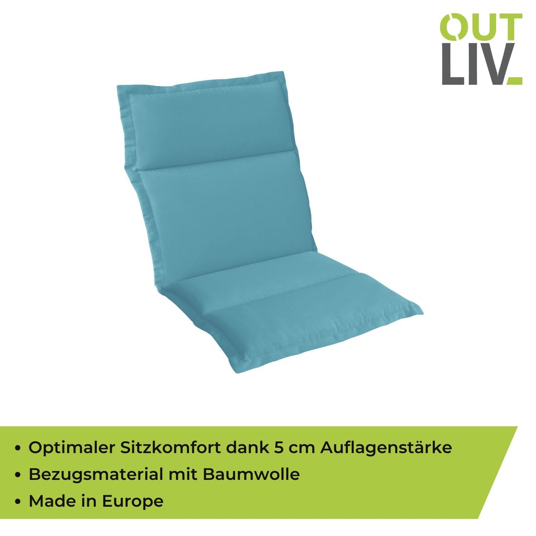 OUTLIV. Gartenstuhlauflage Niedriglehner 50x98cm Mischgewebe