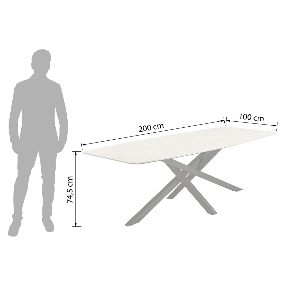 LC Garden Como Gartentisch 200x100cm Aluminium/Sinterstone