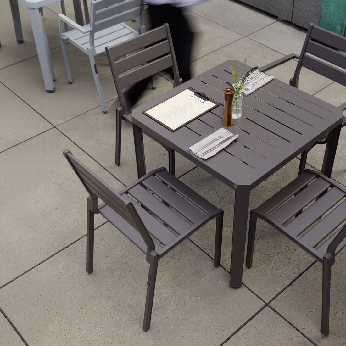 Kettler Latitude Gartenmöbel-Set M (4 Plätze) Tisch 78x78cm