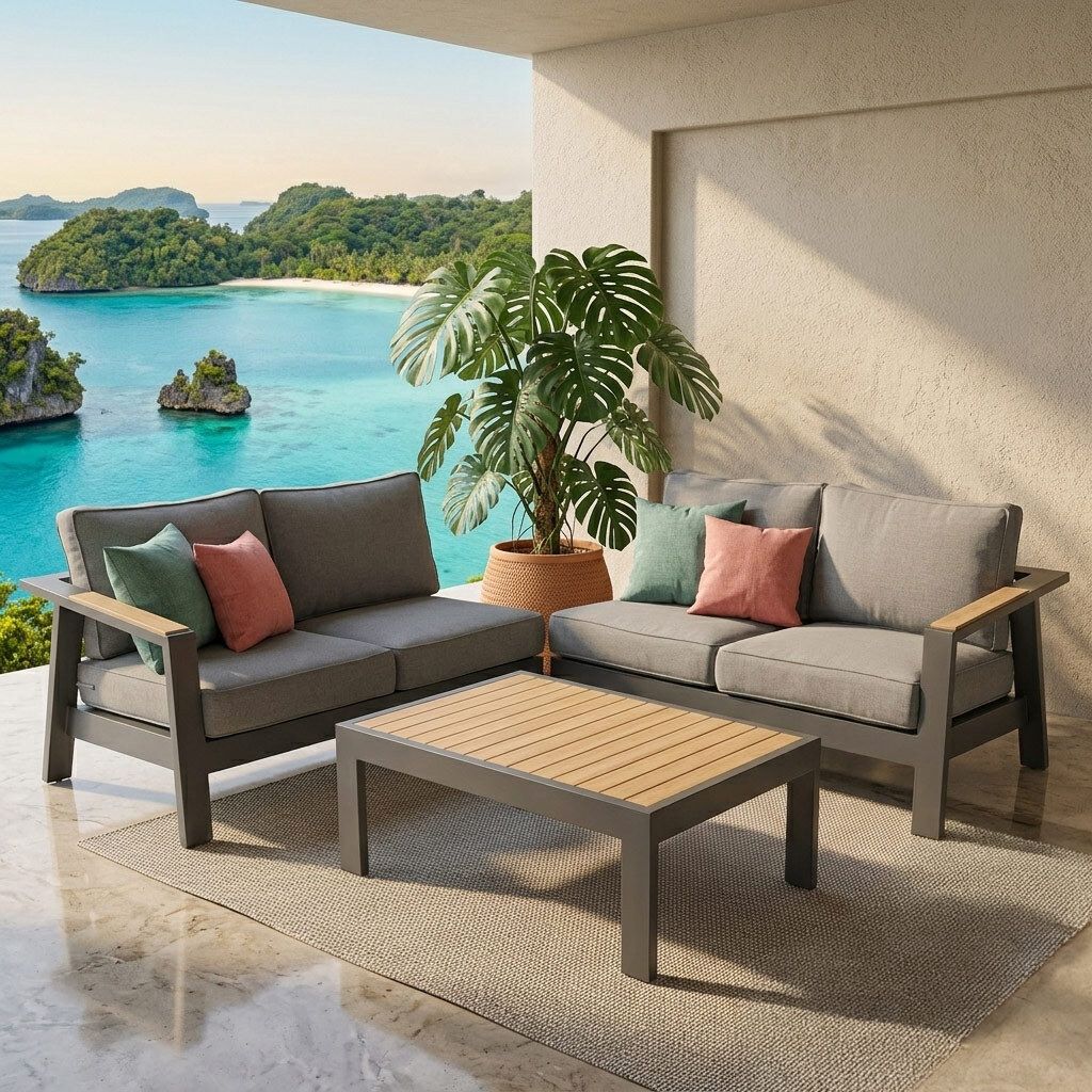 LifestyleGarden Palau Ecklounge inkl. Loungetisch Aluminium/Olefin