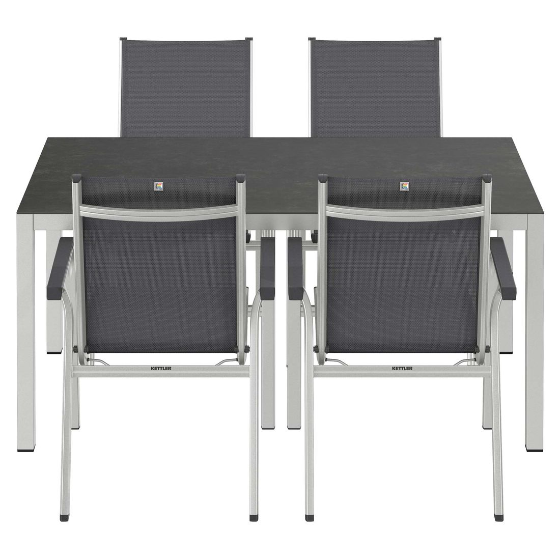 Kettler Basic Plus Gartenmöbel-Set 5-tlg. Tisch 160x90cm
