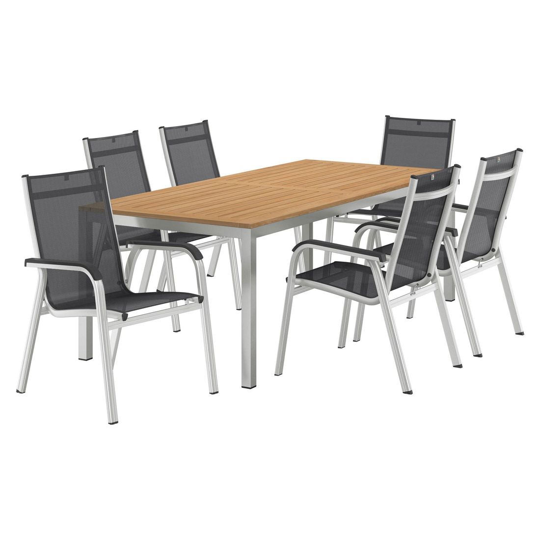 Kettler Basic Plus Gartenmöbel-Set L (6 Plätze) mit OUTLIV. Tisch 220x100cm