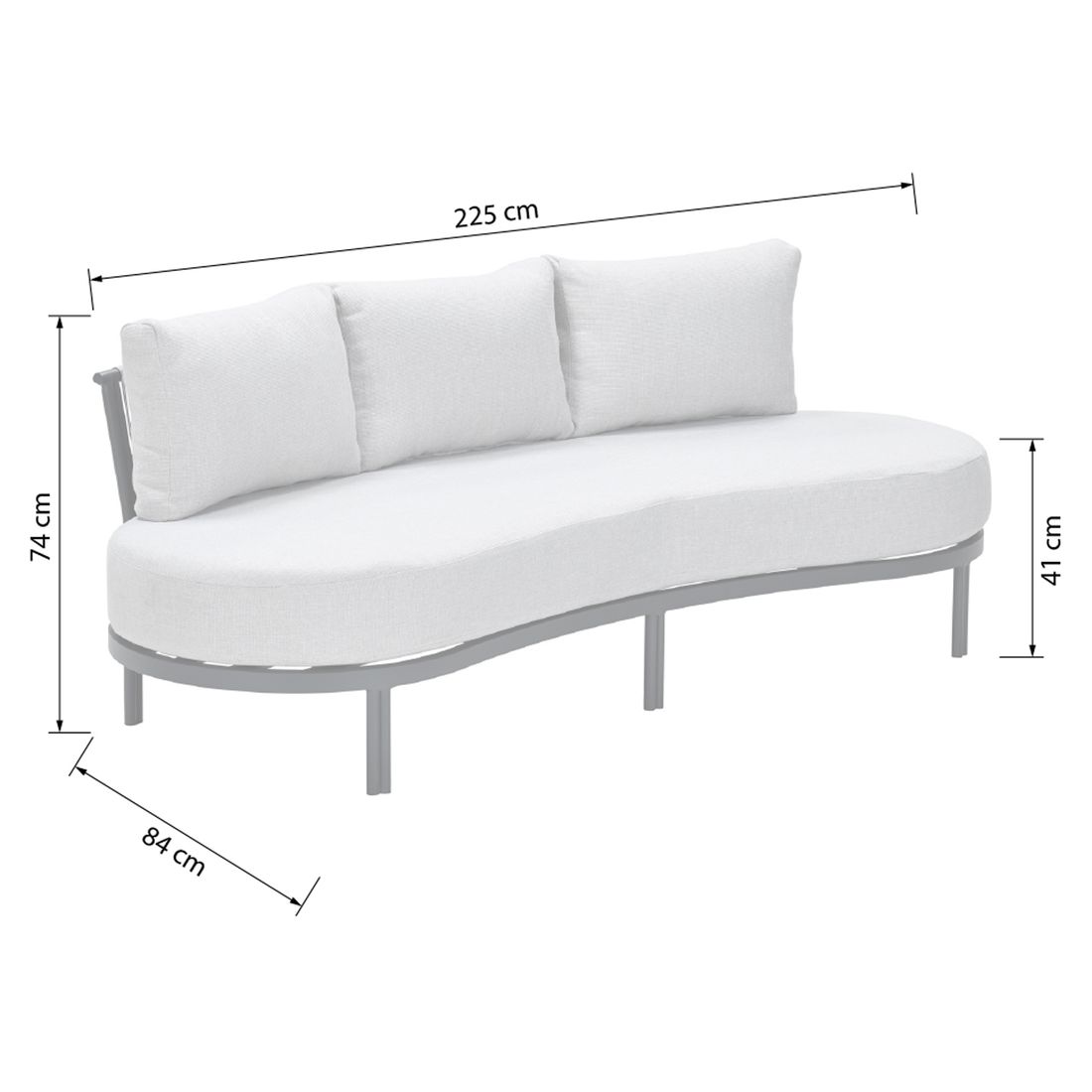 Garden Impressions Tirolo Gartenloungesofa Aluminium/Rope/Polyester
