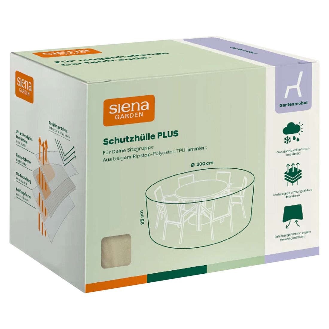 Siena Garden Plus Gartenmöbel-Set Schutzhülle Ø200x85cm