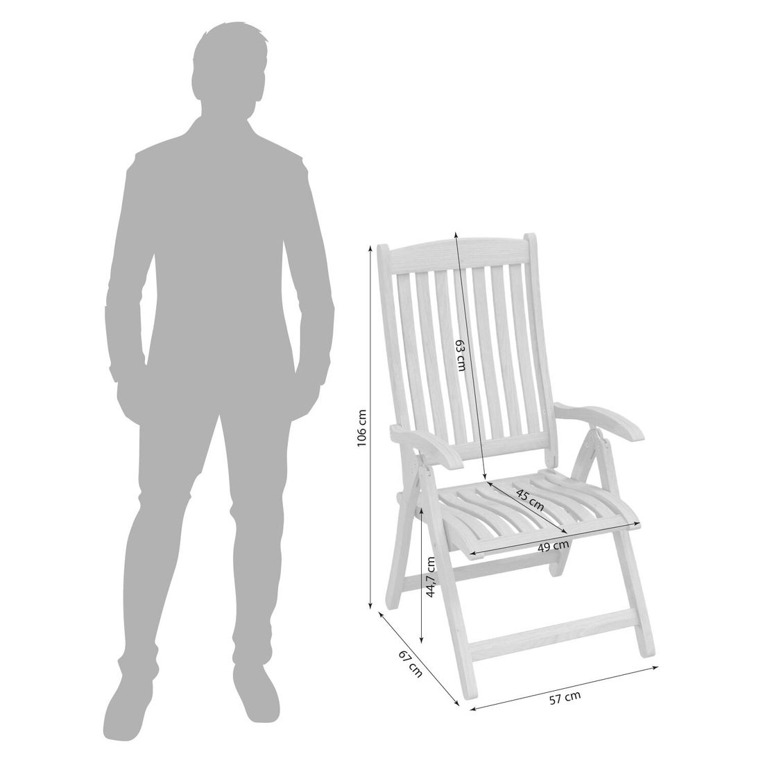 OUTLIV. Takoma Klappsessel verstellbar Teak
