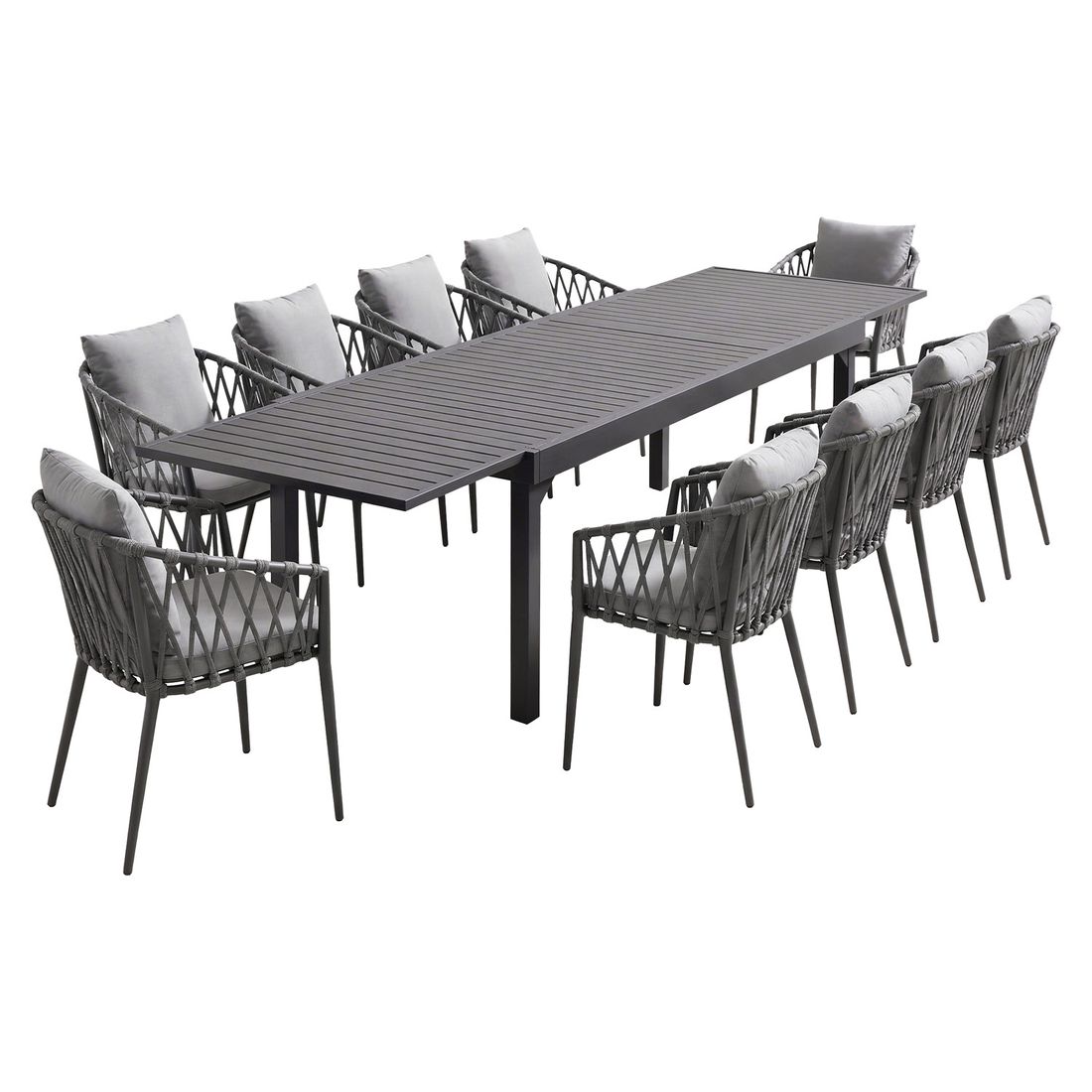 LC Garden Sunrepo Gartenmöbel-Set XXL (10 Plätze) mit OUTLIV. Tisch 200/320x100,5cm