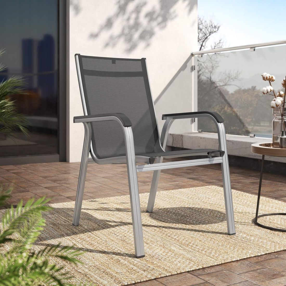 Kettler Basic Plus Stapelsessel Aluminium/Outdoorgewebe