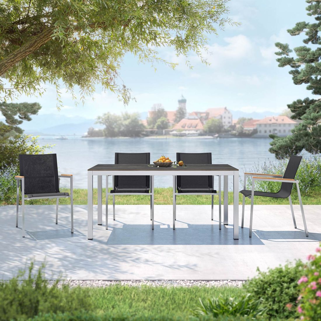 OUTLIV. Rimini Gartenmöbel-Set M (4 Plätze) Tisch 160x90cm