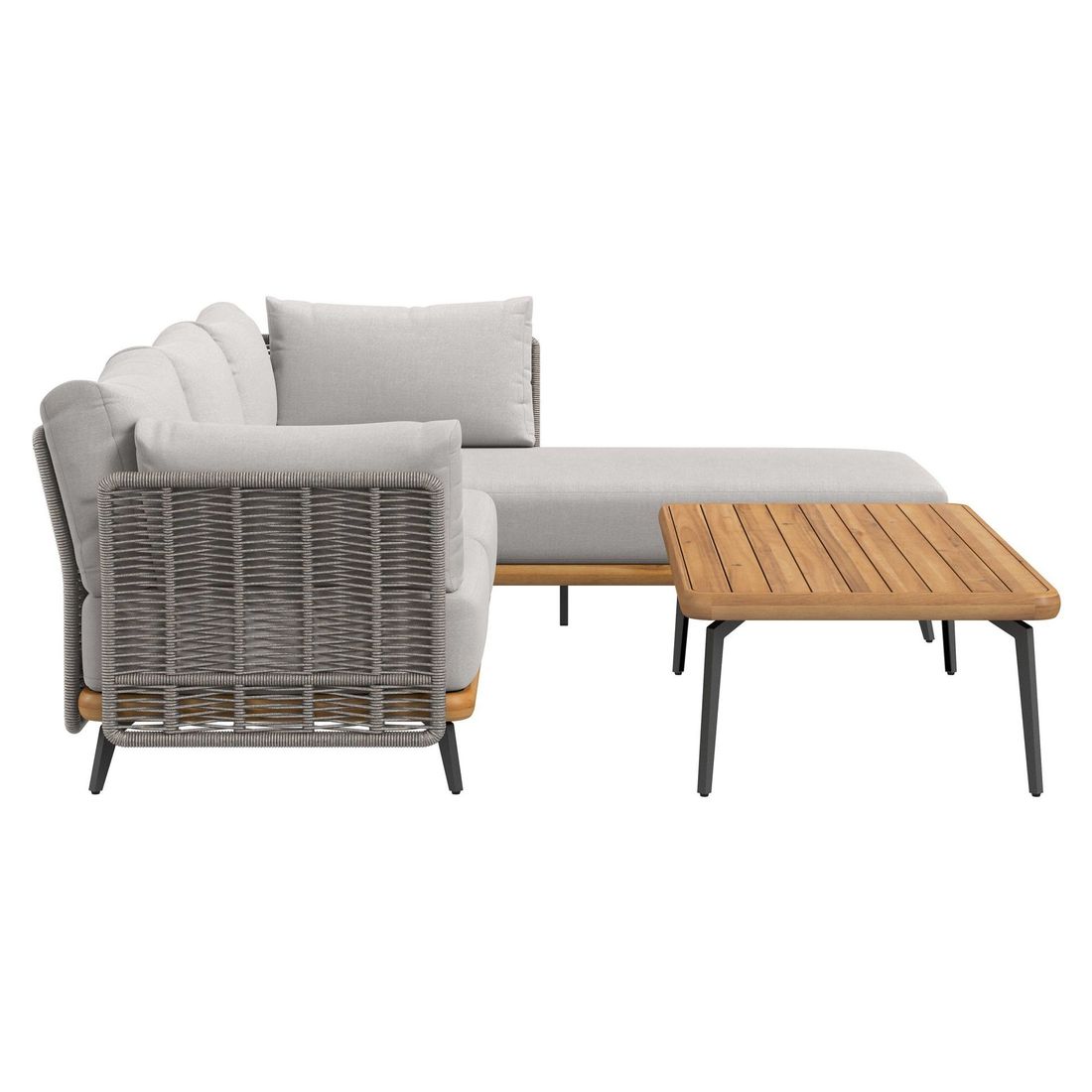 OUTLIV. Ava Ecklounge inkl. Loungetisch Akazie/Rope/Polyester