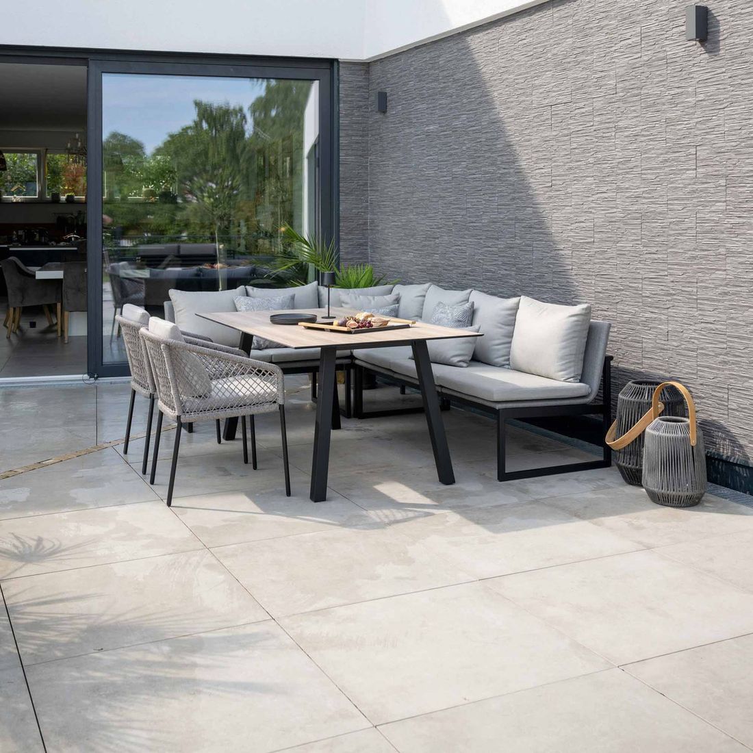 Stern Tammo Diningsofa Aluminium/Textilene/Outdoorstoff