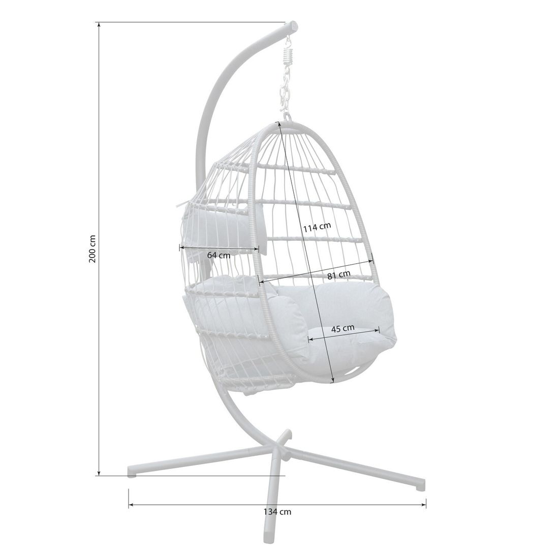 LC Garden Sunai Hängesessel Stahl/Rope/Polyester