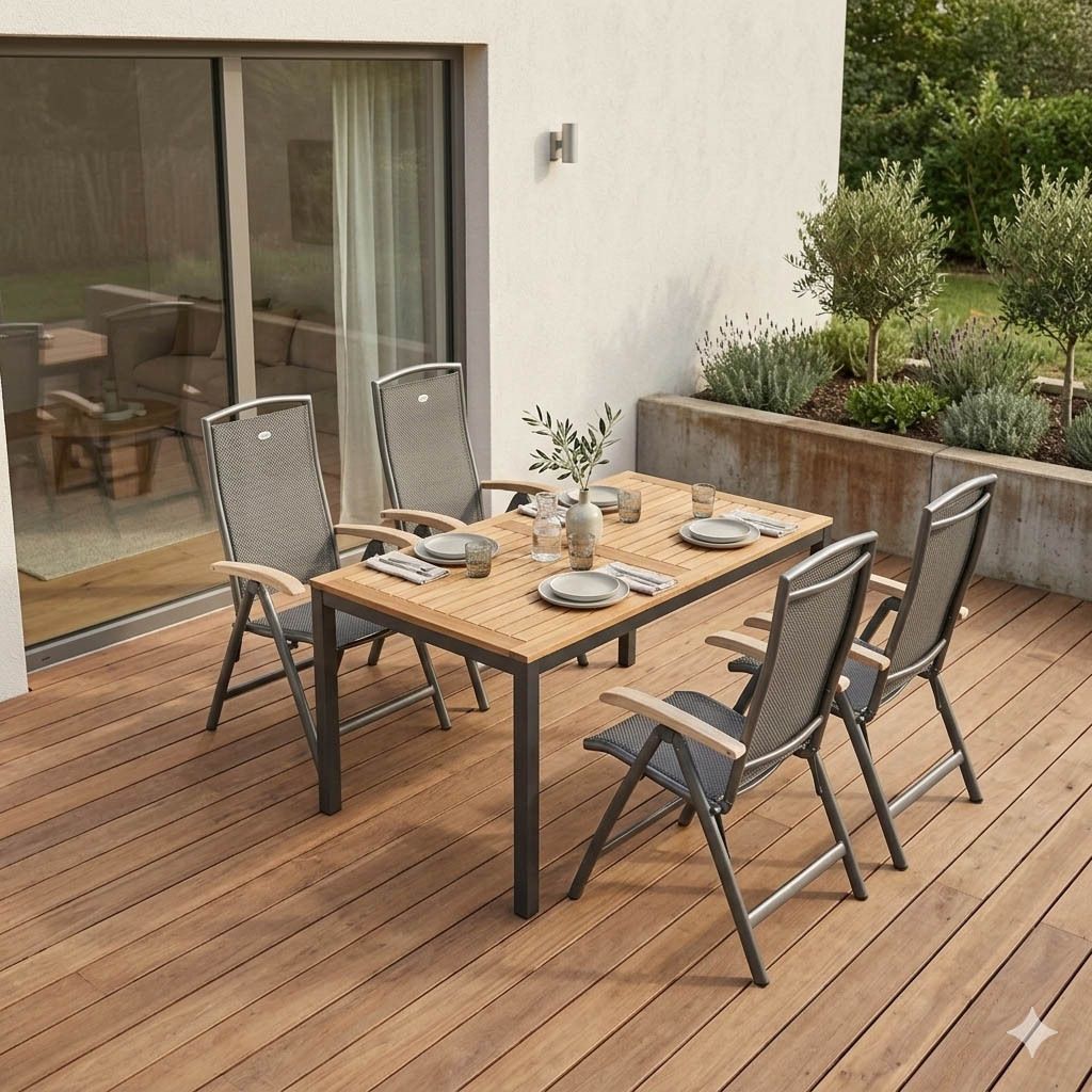 Hartman Raffaelo Gartenmöbel-Set M (4 Plätze) mit OUTLIV. Tisch 160x90cm