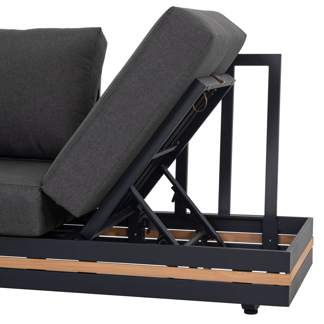 OUTLIV. Triest Ecklounge inkl. Loungetisch Aluminium/Teak/Spunpolyester