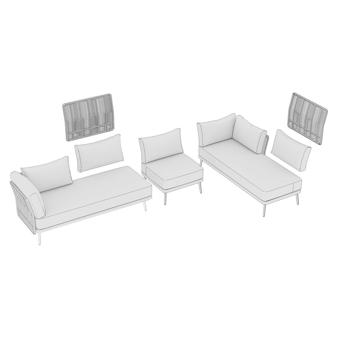 OUTLIV. Ava Dininglounge Akazie/Rope/Polyester