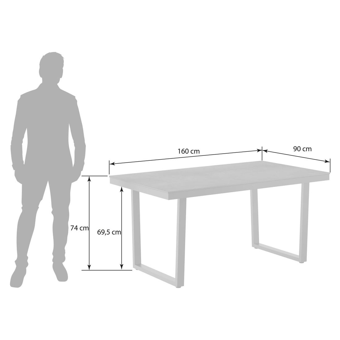 OUTLIV. Gartentisch 160x90cm Edelstahl/HPL Gerade Kante