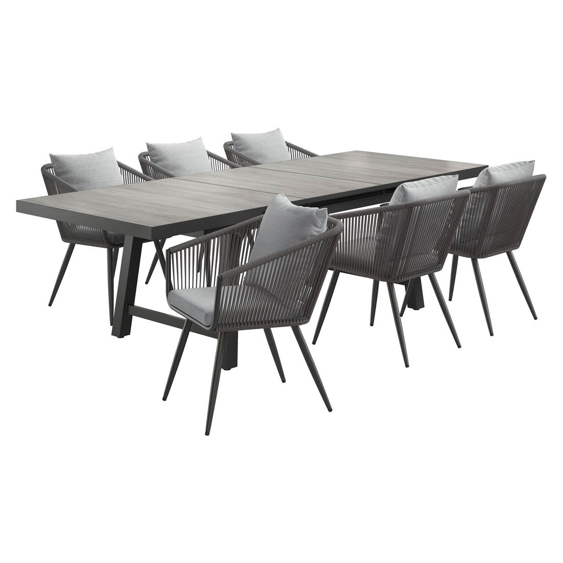 OUTLIV. Alex Gartenmöbel-Set L (6 Plätze) Tisch 200/260x100cm Vierfuß