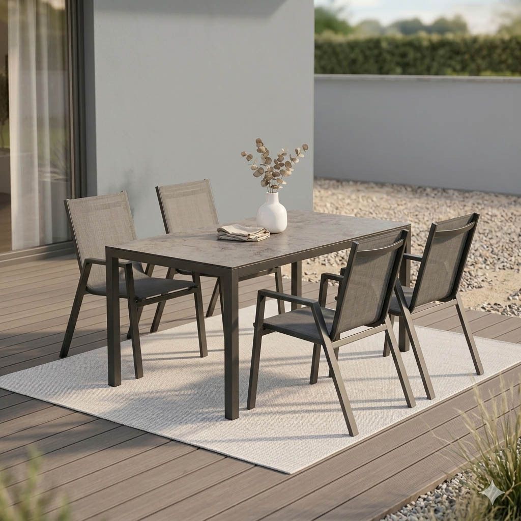 Hartman Aruba Gartenmöbel-Set M (4 Plätze) Tisch 160x90cm