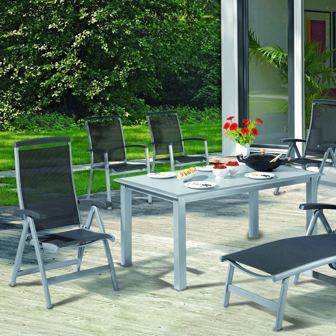 Sieger Royal Klappsessel verstellbar Aluminium/Textilene