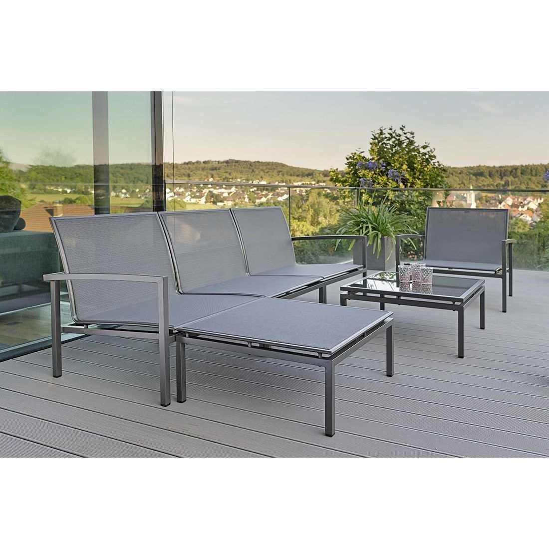 Stern Skelby Loungehocker Aluminium/Textilene