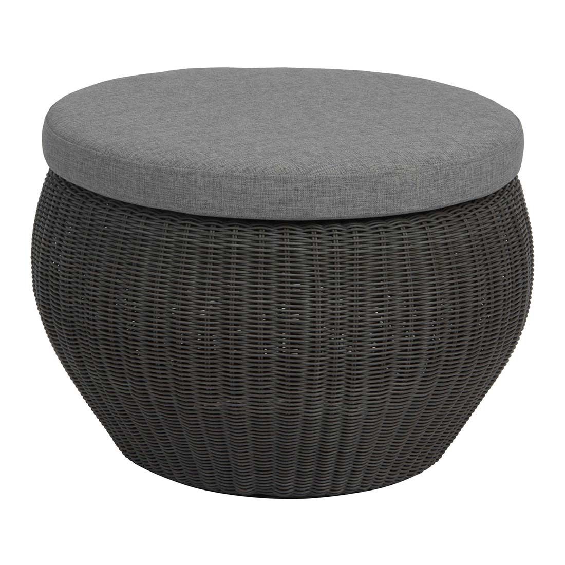 Stern Anny Loungetisch Geflecht/Glas 54x32 cm