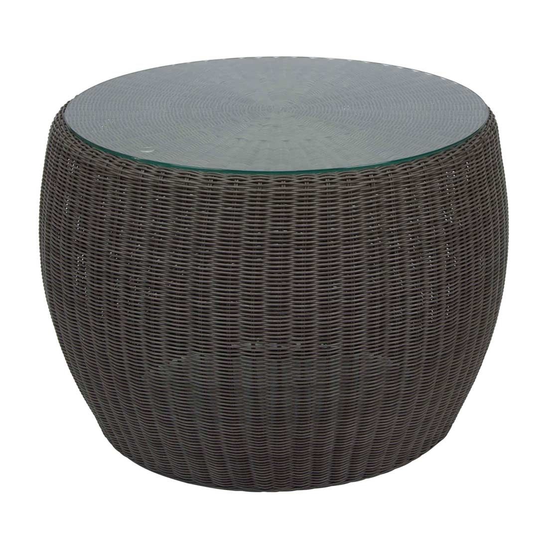 Stern Anny Loungetisch Geflecht/Glas 58x42 cm