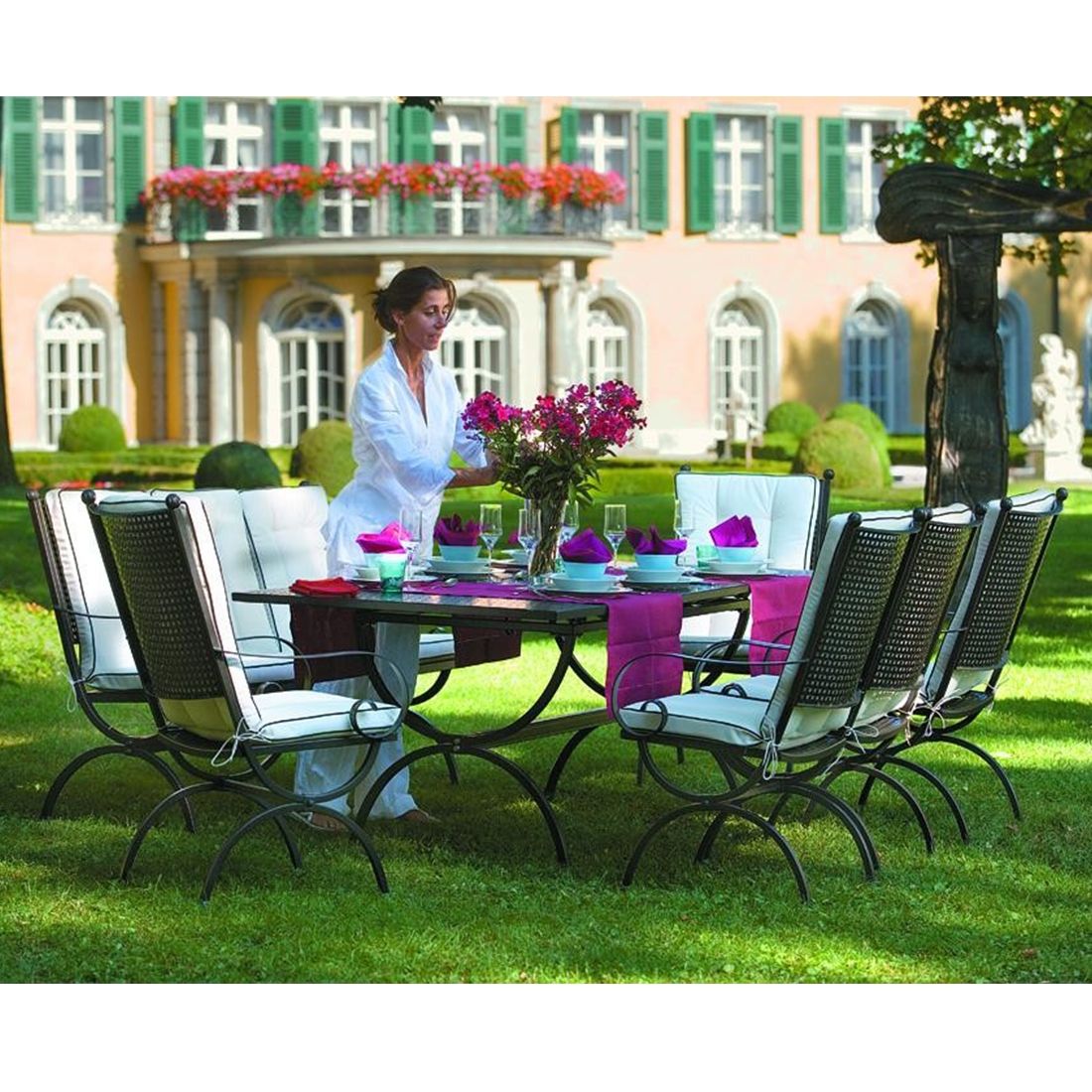 MBM Romeo Elegance Gartenmöbelset 5-teilig mit Romeo Gartentisch Ø100cm