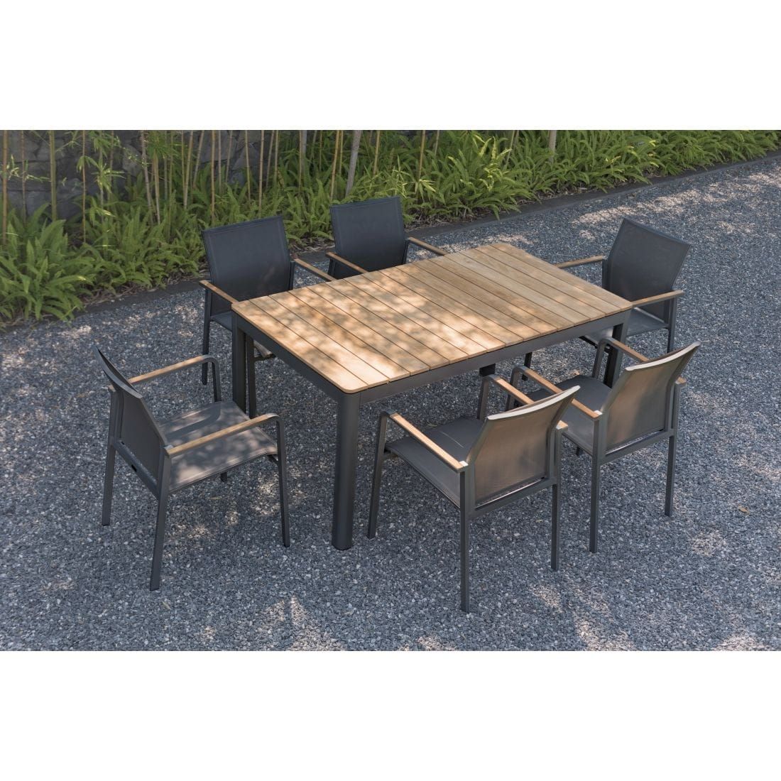 Zebra Bee Gartentisch 160x90cm Aluminium/Teak