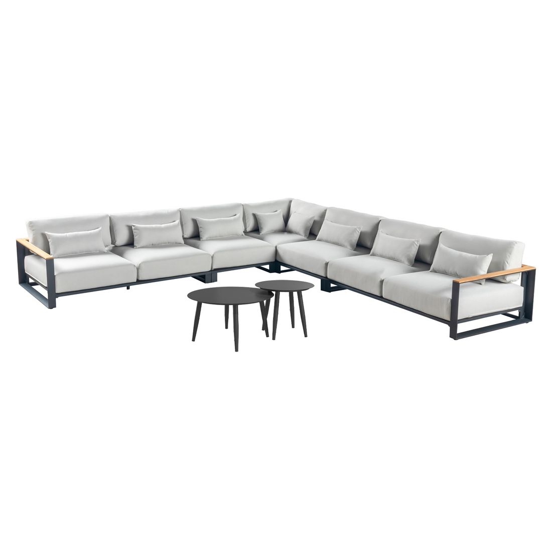 OUTLIV. Ravino Ecklounge inkl. Loungetische Aluminium/Olefin